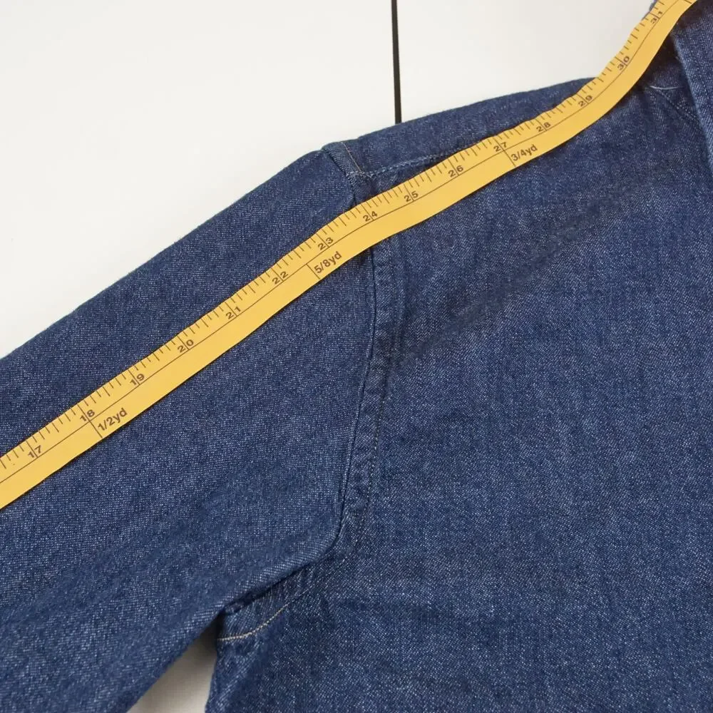 Banana Republic Keegan Cotton Hemp Blue Denim Button Down Standard Fit Shirt M